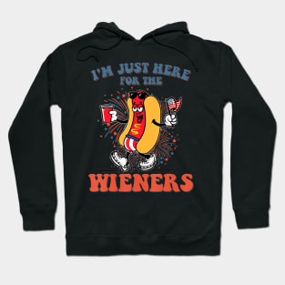 Hot Dog I'm Just Here For The Wieners 4Th Of July Hoodie